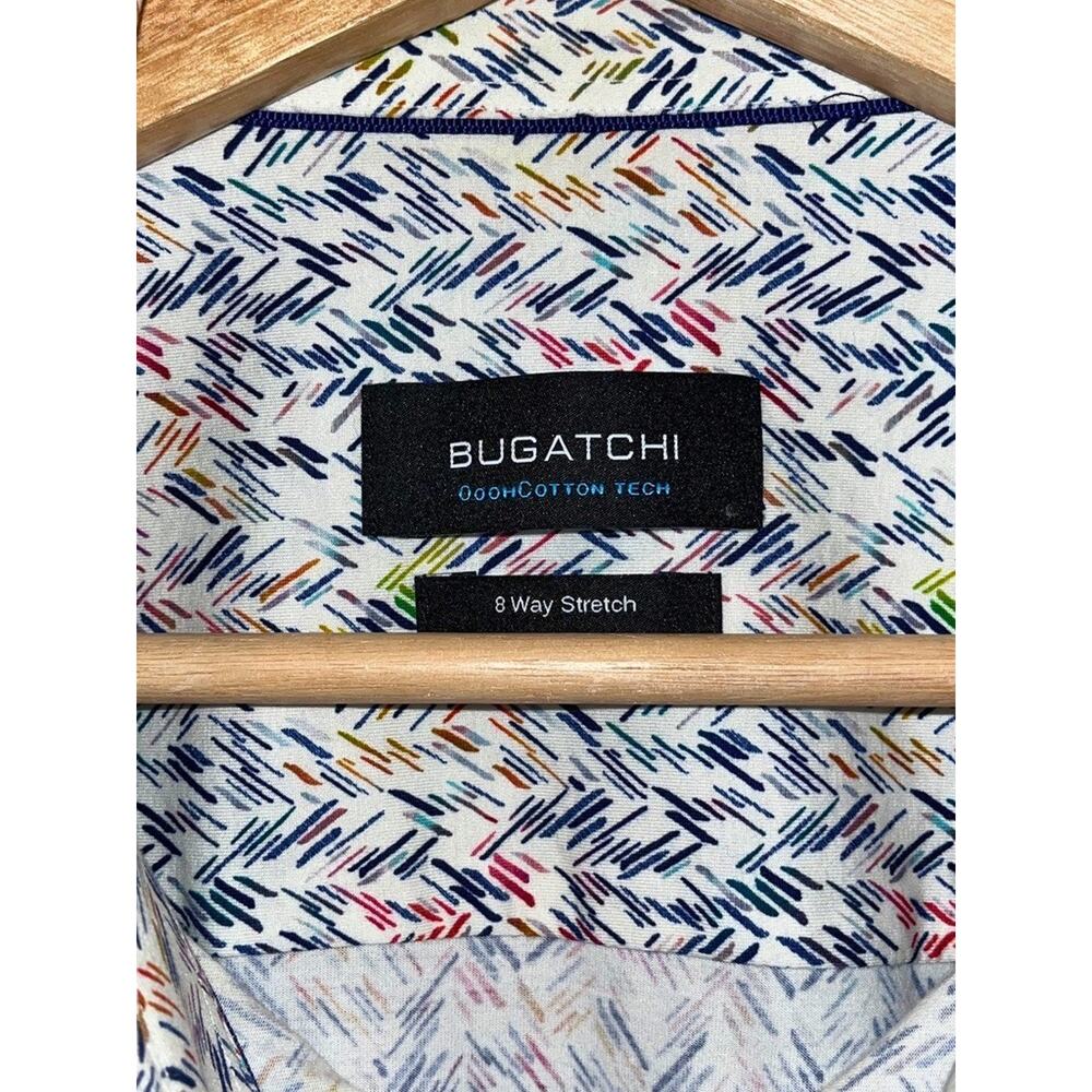 Bugatchi OoohCotton Tech Shirt 2XL 8-Way Stretch Short Sleeve Button Up NWOT - Picture 4 of 8